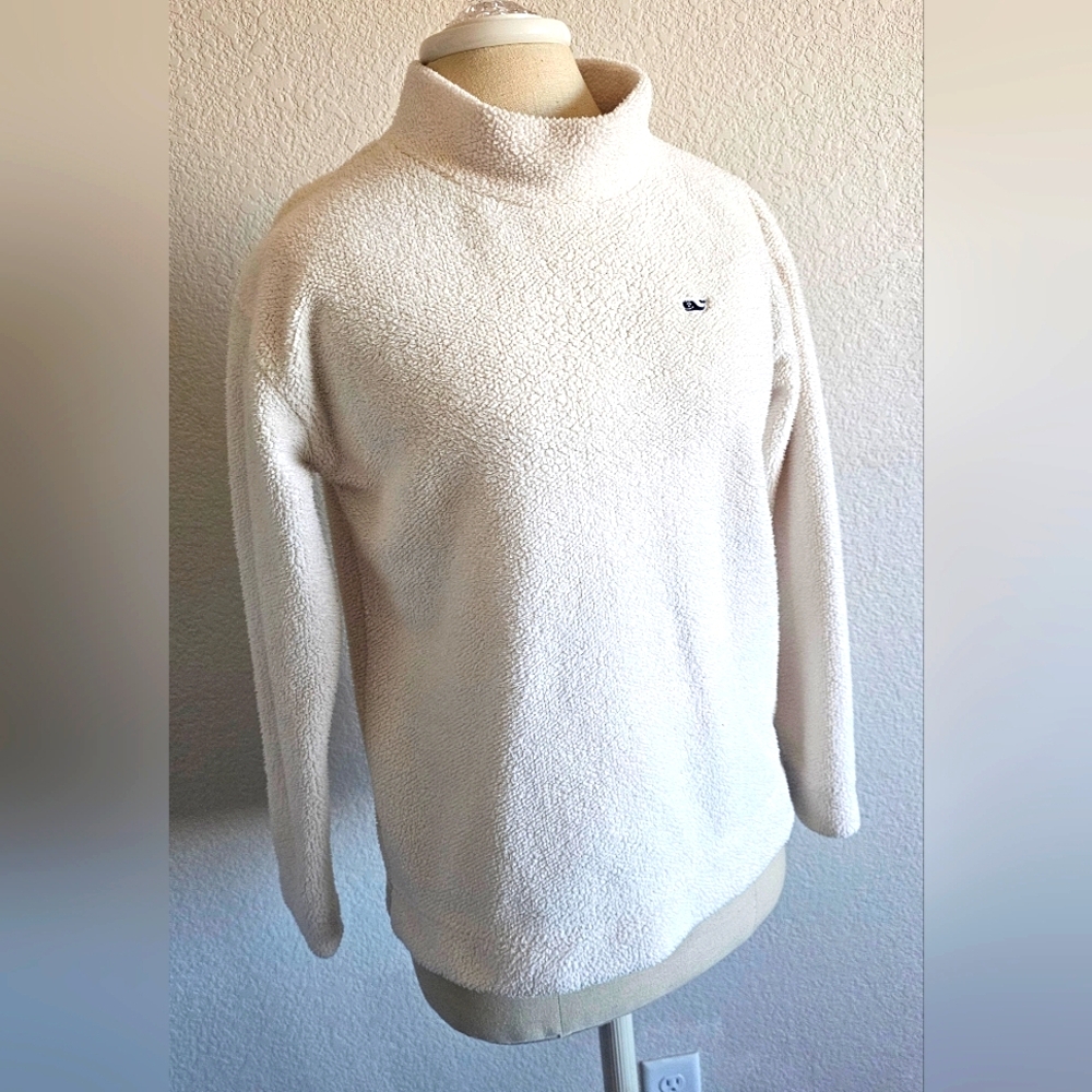 VINEYARD VINES Kids/Girls Sherpa Pullover Sweater/Top. Cream/White XL/16